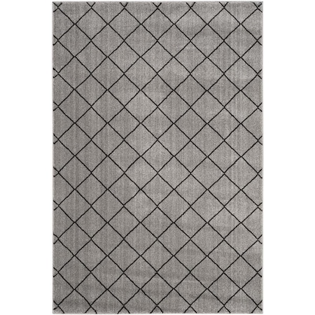 Flowers First 6 ft. 7 in. x 9 ft. 2 in. Tunisia Power Loomed Area Rug, Grey & Black - Medium Rectangle FL1890611